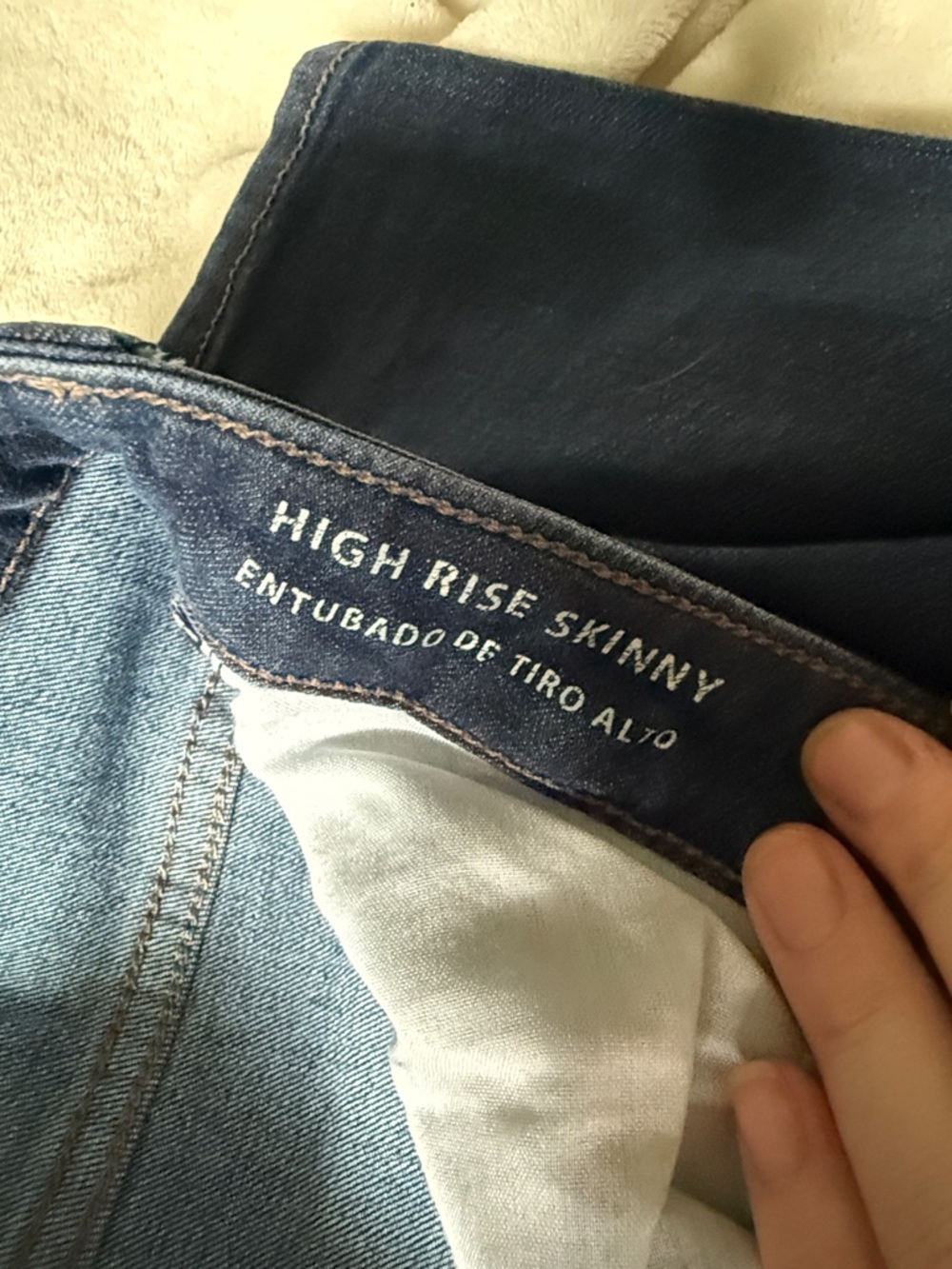 High Rise Skinny Blue Jeans - Picture 3 of 4
